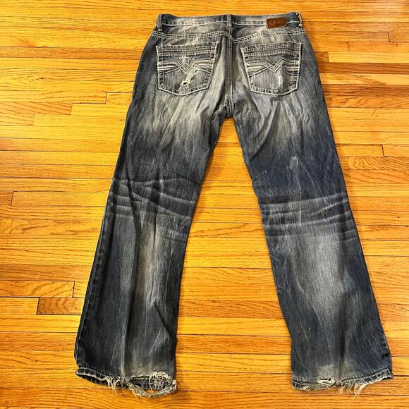 Silver Jeans Mens 34 Jake Straight Distressed Thick Stitch Pants - Picture 4 of 11